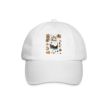 Venedig Liebe | Gondel & Italien - Baseballkappe - Weiß/Weiß - Vorne