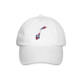  Norwegen Karte Flagge Skandinavien Reise - Baseballkappe - Weiß/Weiß - Vorne