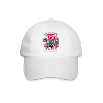 La plante Chic Bloom Paris et le bouledogue français - Casquette classique - blanc/blanc - Devant