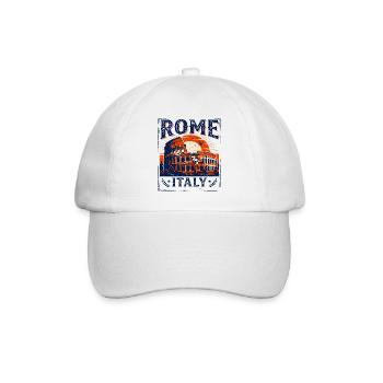 Vintage Rome Colosseum Italie Sunset Skyline - Casquette classique - blanc/blanc - Devant