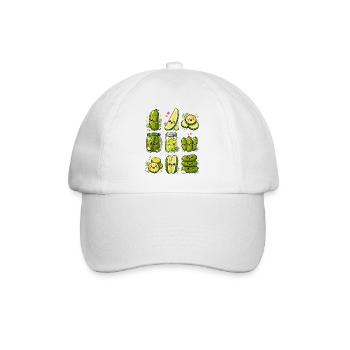 Kawaii Gurken | Pickles & Einmachen - Baseballkappe - Weiß/Weiß - Vorne