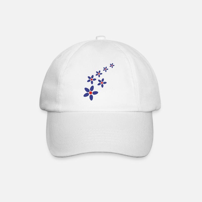 Blumen - Baseballkappe - Weiß/Weiß