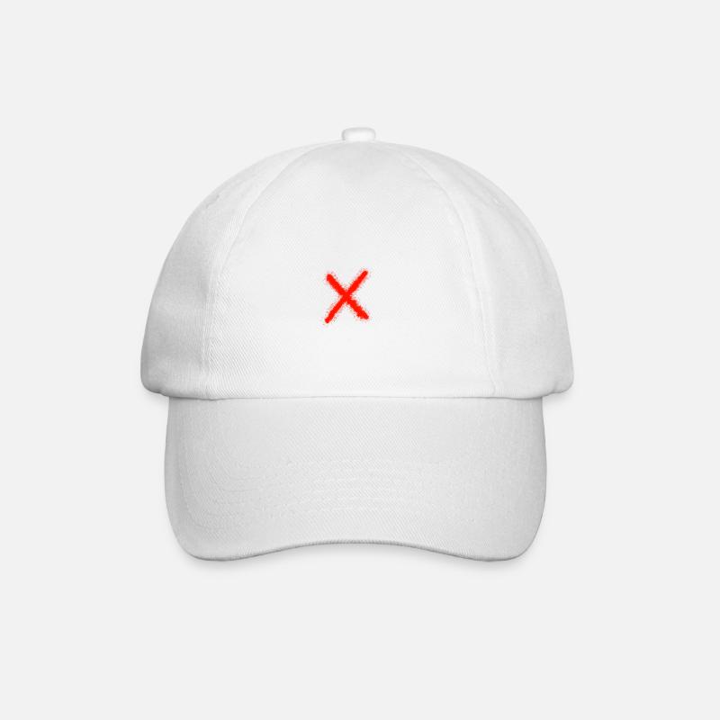 Kreuz - Falsch - Verboten - Baseballkappe - Weiß/Weiß
