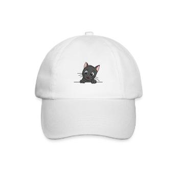 Cat cartoon - Baseball Cap - white/white - Front