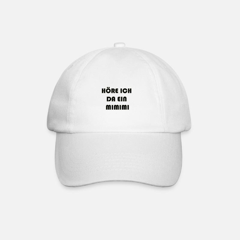 HÖRE ICH DA EIN MIMIMI - Baseballkappe - Weiß/Weiß