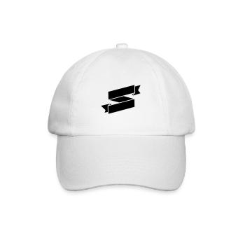 Black Ribbon Banner - Baseball Cap - white/white - Front