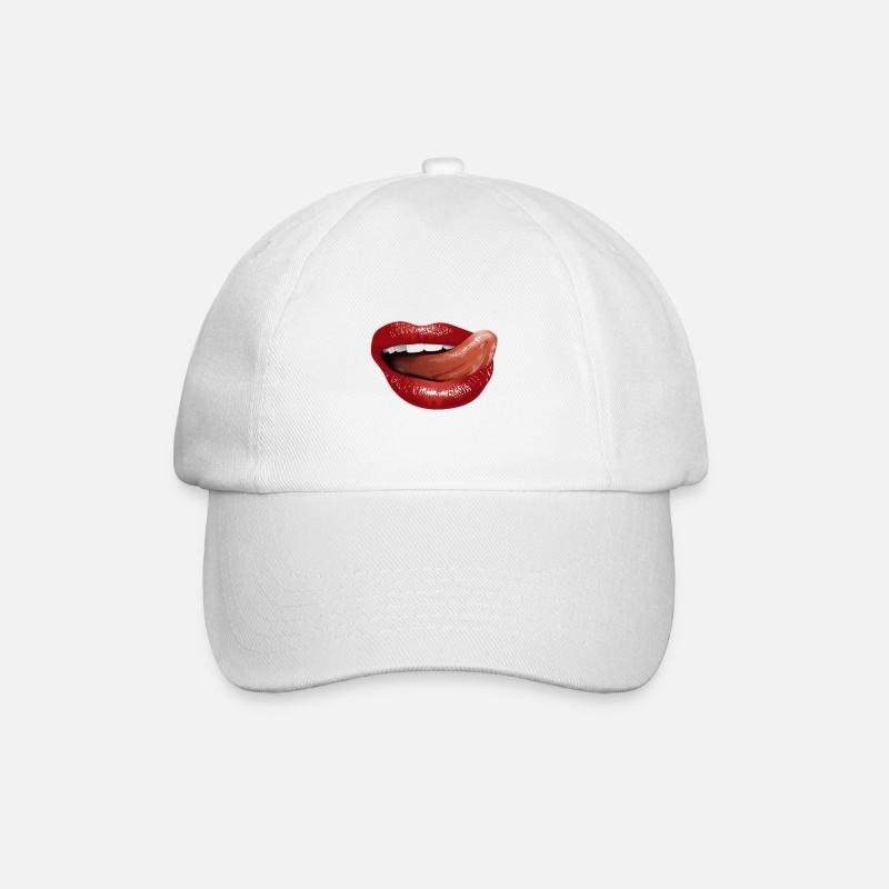 Langue Bouche BOUCHE PROTÈGE-DENTS IDÉE CADEAU - Casquette classique - blanc/blanc