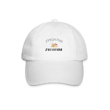 Je peux pas j'ai la flemme - j'peux pas - Casquette classique - blanc/blanc - Devant
