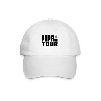 Papa on Tour - Papa unterwegs - Baseballkappe - Weiß/Weiß - Vorne