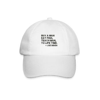 Acheter un homme, manger du poisson, enseigner à l’homme - Casquette classique - blanc/blanc - Devant