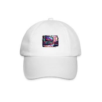 TV / Télévision / Analogique / Tube TV / Rétro - Casquette classique - blanc/blanc - Devant