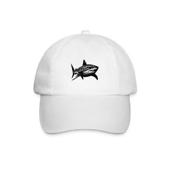 Großer Tigerhai Hai Taucher Lieblingstier - Baseballkappe - Weiß/Weiß - Vorne