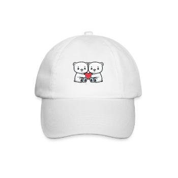 Ours Polaire Couple Coeur - Casquette classique - blanc/blanc - Devant