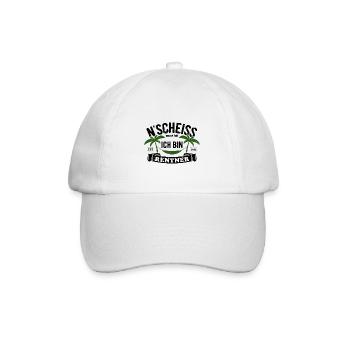 N' Scheiss muss ich, ich bin Rentner 2025 - Baseballkappe - Weiß/Weiß - Vorne