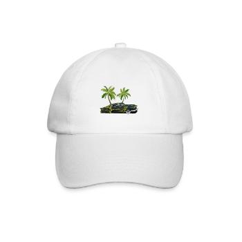 palmier voiture vintage hot rod ancienne americain - Casquette classique - blanc/blanc - Devant