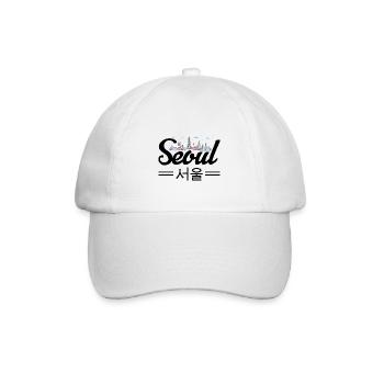 Seoul Korea Südkorea Koreanisch Stadt K-Pop - Baseballkappe - Weiß/Weiß - Vorne