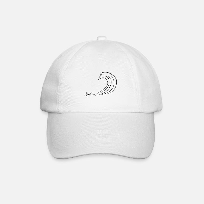 Surfer Welle - Baseballkappe - Weiß/Weiß