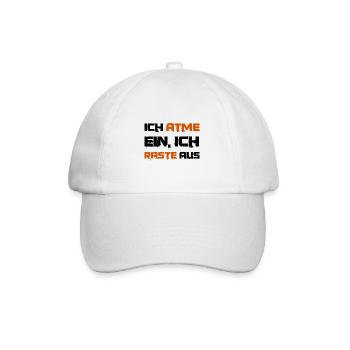 Lustiger Spruch ich atme ein - Baseballkappe - Weiß/Weiß - Vorne