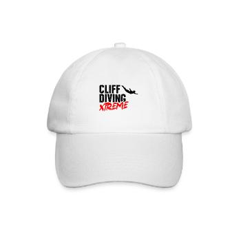 Retro Graphic Cliff Diver Cliff Diving Tombstoning - Baseball Cap - white/white - Front