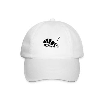 Raupe - Baseballkappe - Weiß/Weiß - Vorne