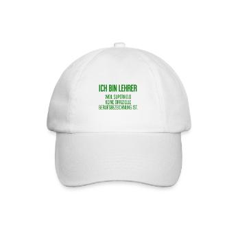 Lehrer - Mein offizieller Superhelden-Beruf! - Baseballkappe - Weiß/Weiß - Vorne