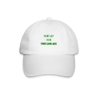 I'm not lazy, I'm in power saving mode! - Baseball Cap - white/white - Front