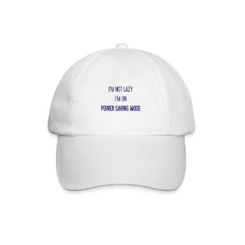 I'm not lazy, I'm in power saving mode! - Baseball Cap - white/white - Front