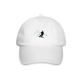 Wintersport - Skifahrer Schnee - Baseballkappe - Weiß/Weiß - Vorne