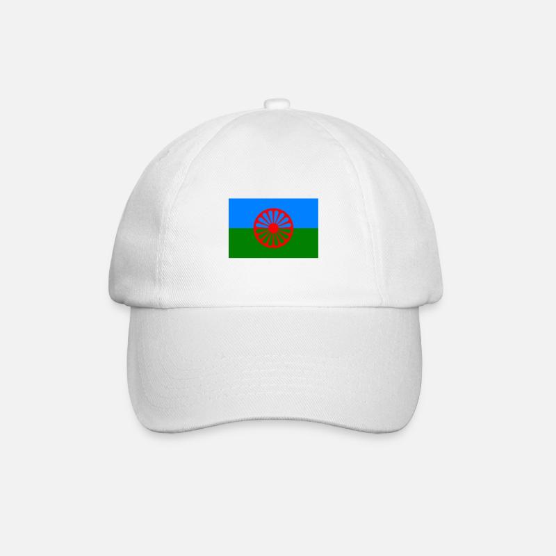 Drapeau de la nation rom -Grand - Casquette classique - blanc/blanc