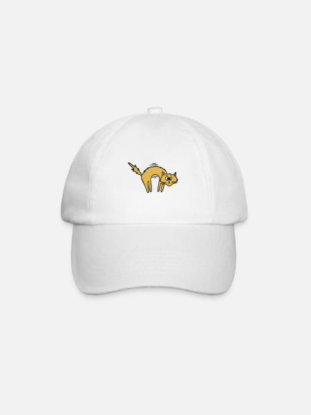 Coole Katze - Baseballkappe - Weiß/Weiß