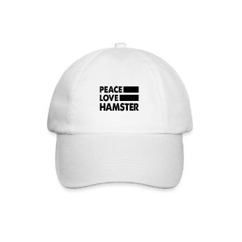 Peace Love Hamster Animal Owner Hamster Lover Pet - Baseballkappe - Weiß/Weiß - Vorne