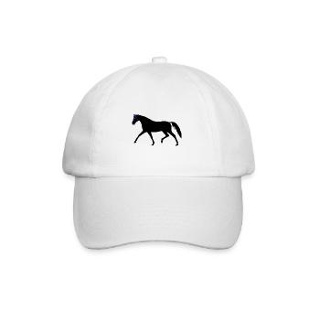 cheval, noir, étalon, cavalier, cavalier, cheval, destrier - Casquette classique - blanc/blanc - Devant