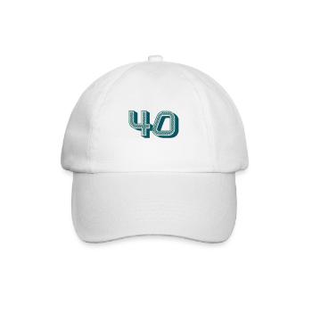 40. 40 ANS. 40e ANNIVERSAIRE. ANNIVERSAIRE 40 ANS. - Casquette classique - blanc/blanc - Devant