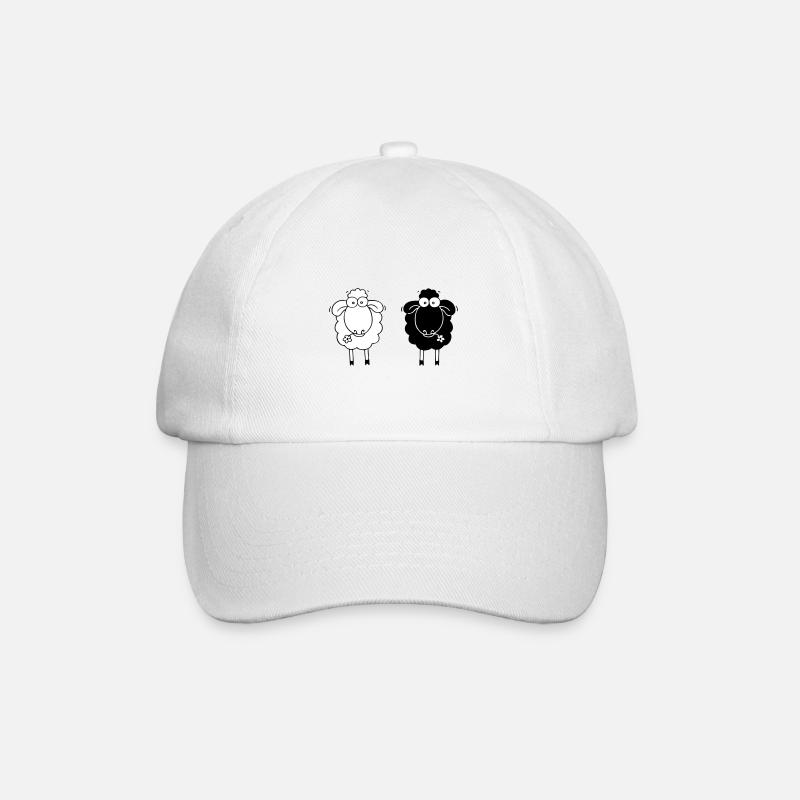 Sheep black and white - Baseball Cap - white/white