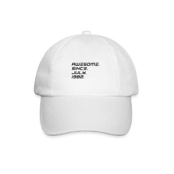 Juli 1982 - 40. Geburtstag Geschenk. Awesome. - Baseballkappe - Weiß/Weiß - Vorne