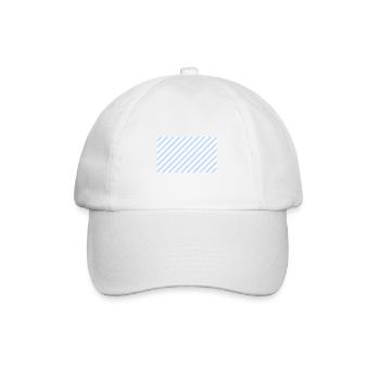 Diagonale Stripes Weiß und Hellblau - Baseball Cap - white/white - Front