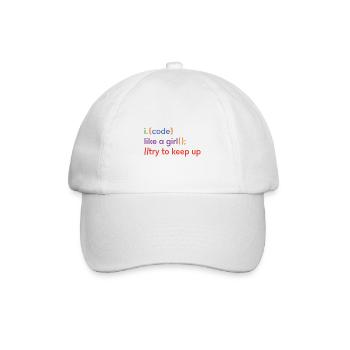 I Code Like A Girl Try To Keep Up Coder Programmer - Baseballkappe - Weiß/Weiß - Vorne