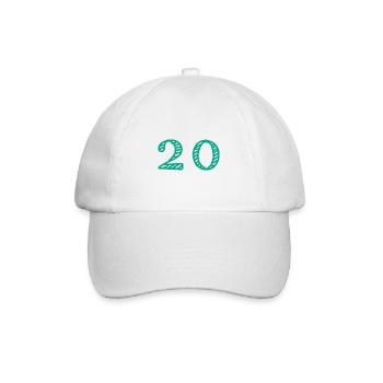 20 ANS. 20e ANNIVERSAIRE. ANNIVERSAIRE 20 ANS. 20 - Casquette classique - blanc/blanc - Devant