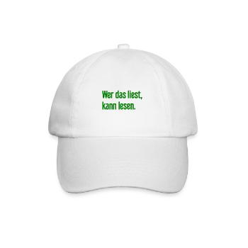 If you read this, you can read. - Baseball Cap - white/white - Front