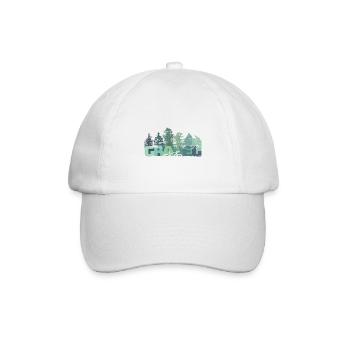 Graphic Cycling, Gravel Bike, Forest, Gift - Baseball Cap - white/white - Front