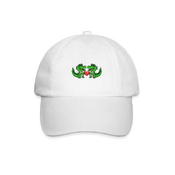 Alligator Couple Heart - Baseball Cap - white/white - Front