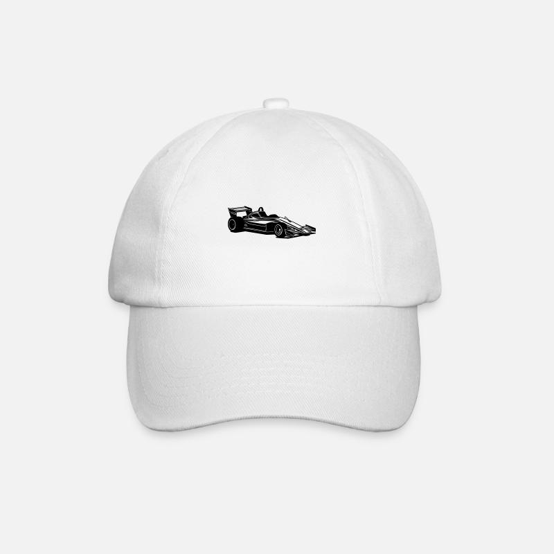 Rennwagen - Baseballkappe - Weiß/Weiß