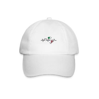 Italia Italian Italian Heartbeat Italy - Baseball Cap - white/white - Front