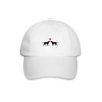 hunde verliebt - Baseballkappe - Weiß/Weiß - Vorne