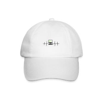 Ordinateur EKG programmeur de rythme cardiaque pc nerd - Casquette classique - blanc/blanc - Devant