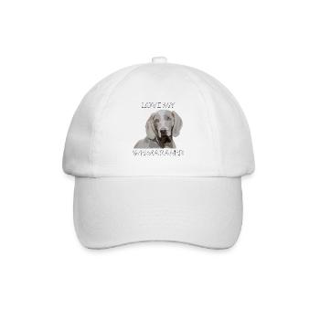 Ich liebe meinen Hund Weimaraner - Baseballkappe - Weiß/Weiß - Vorne
