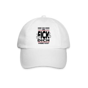 Darf ich ihnen das Fick Dich anbieten - Baseballkappe - Weiß/Weiß - Vorne