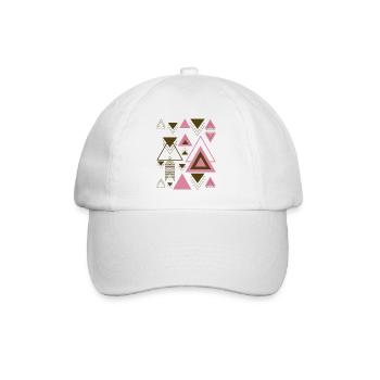 Triangles Géométrie Minimaliste Or Rose - Casquette classique - blanc/blanc - Devant