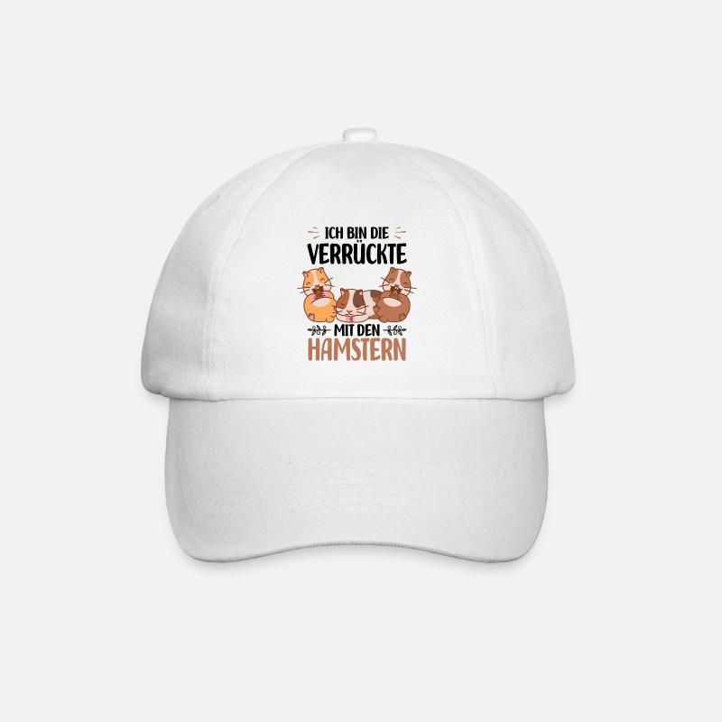 Hamster - Baseballkappe - Weiß/Weiß