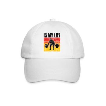 Bodybuilding is my life Bodybuilder GYM Kraftsport - Baseballkappe - Weiß/Weiß - Vorne